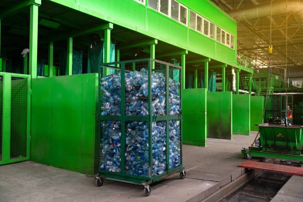 Waste being received and sorted at a processing plant